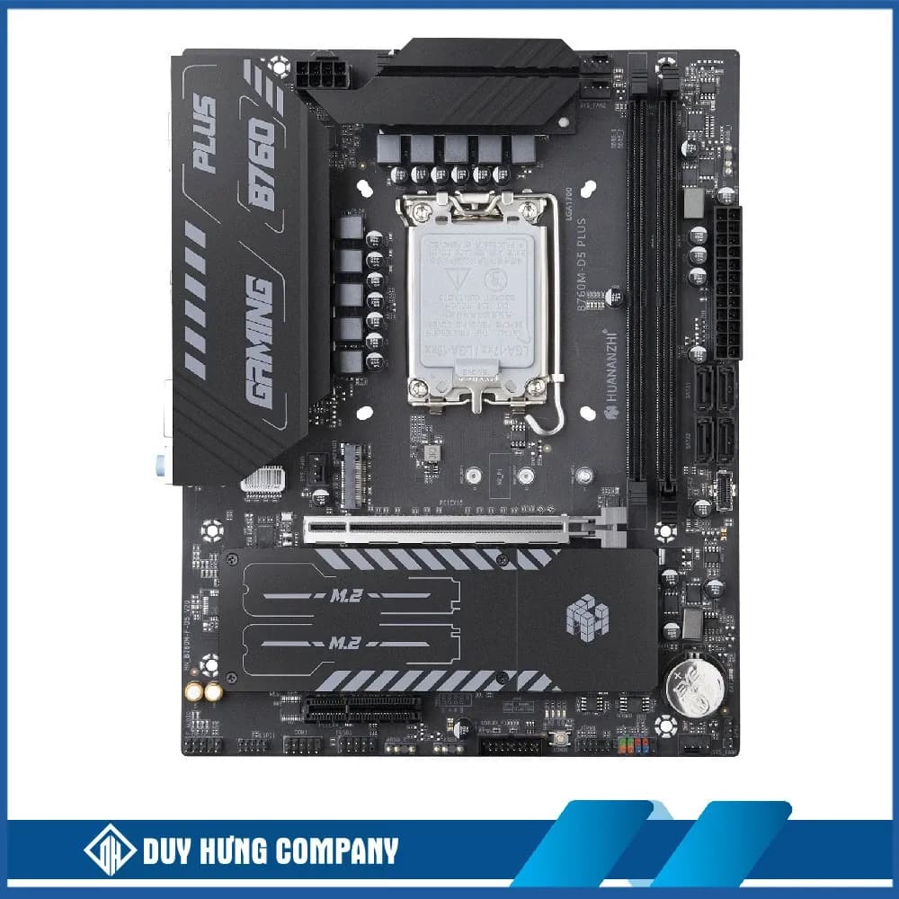 Материнская плата HUANANZHI B760M-D5-PLUS (LGA1700, B760, 2DDR5, PCI-Ex16, PCI-Ex1, 3xM.2, 4SATA, 4xUSB2.0+2xUSB3.2, Type-C, DP, 2xHDMI, mATX, GLan)