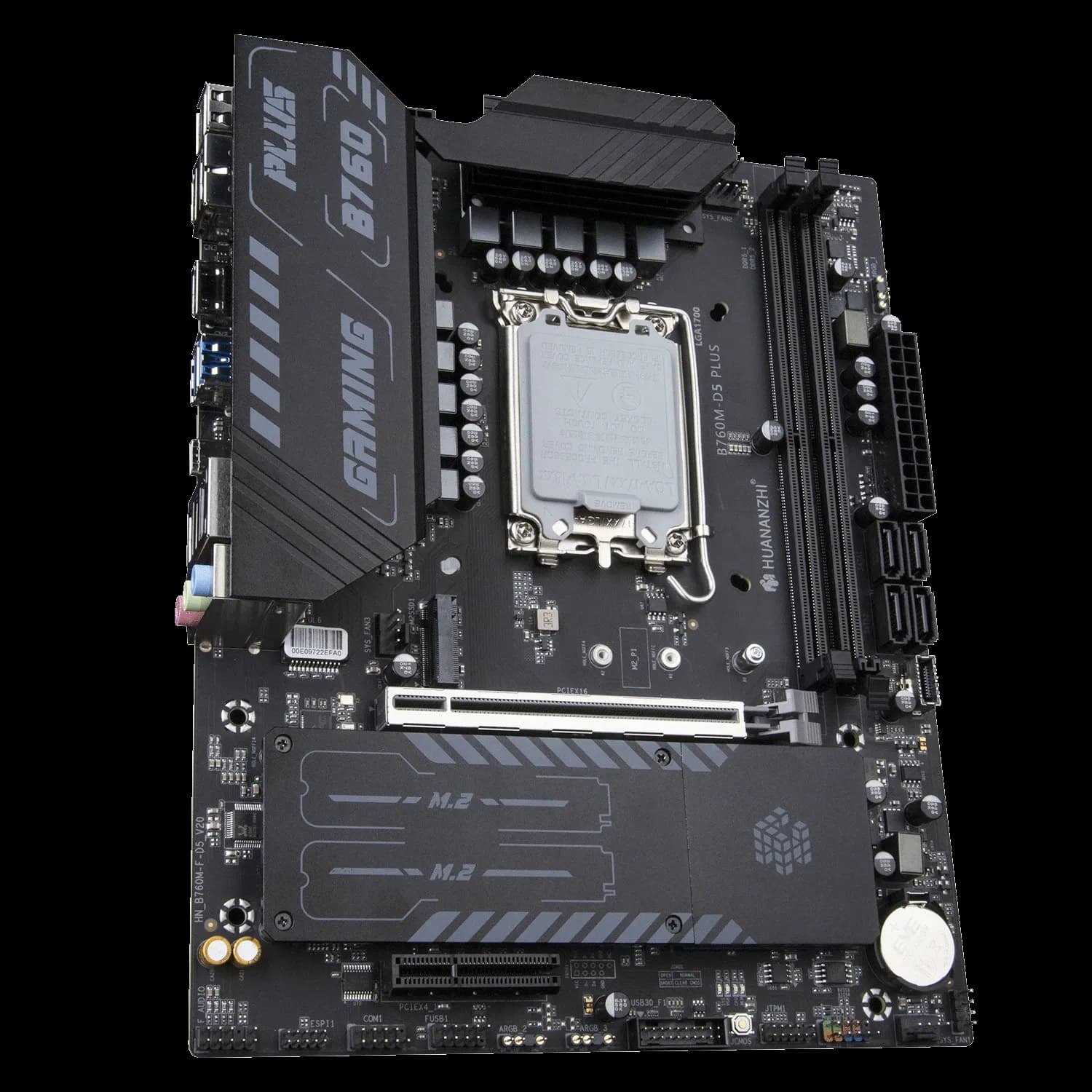 Материнская плата HUANANZHI B760M-D5-PLUS (LGA1700, B760, 2DDR5, PCI-Ex16, PCI-Ex1, 3xM.2, 4SATA, 4xUSB2.0+2xUSB3.2, Type-C, DP, 2xHDMI, mATX, GLan)
