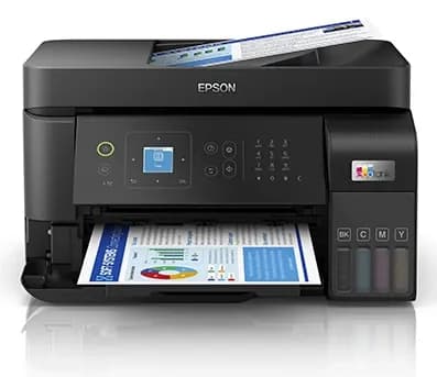 МФУ струйное Epson L5590 (A4, СНПЧ, Принтер, Копир, Сканнер, Факс, 33/15ppm, 4800x1200 dpi, 1200x2400dpi сканнер, ADF, WiFi, Ethernet, 4-х цветное, Черный)