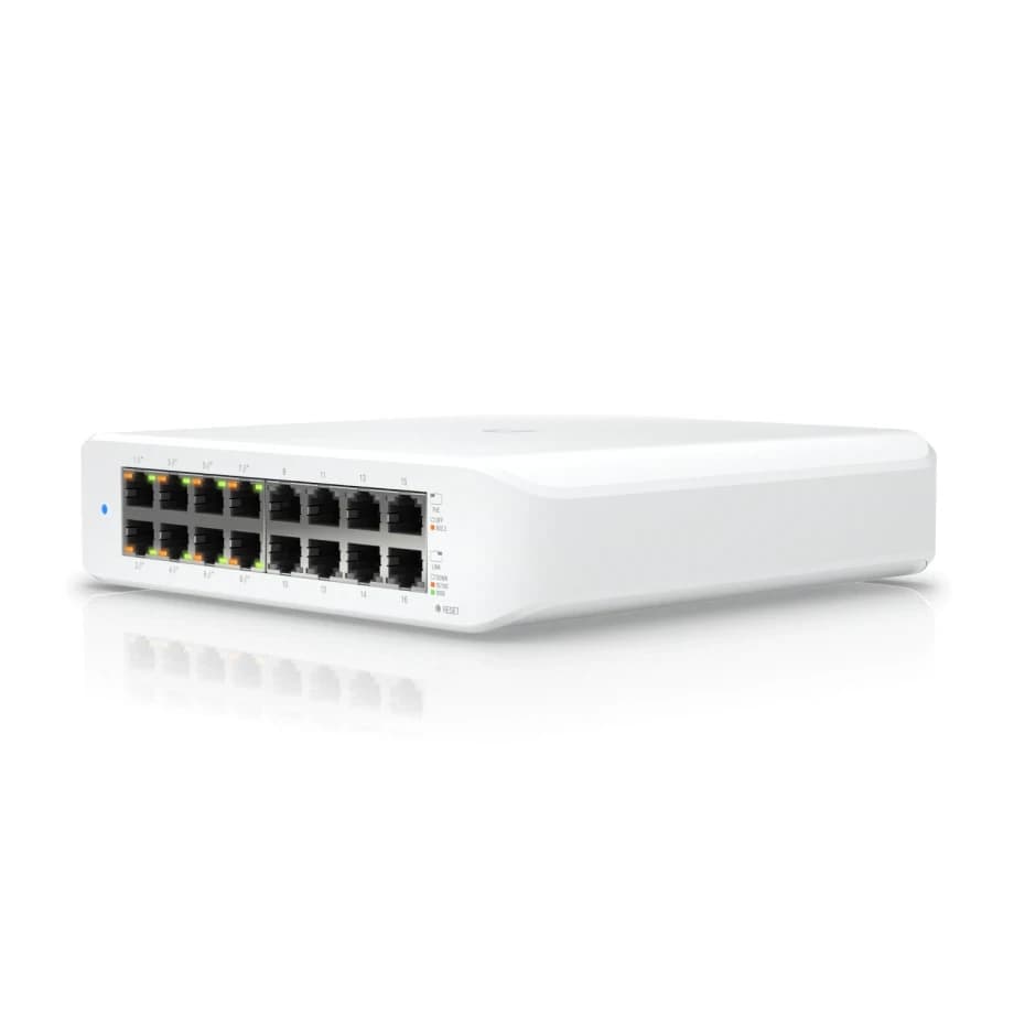 Коммутатор Ubiquiti UniFi Switch USW-Lite-16-PoE (16-port RJ-45 10/100/1000 Mbpc, 8 PoE+ IEEE 802.3af/at (Pins 1, 2+; 3, 6))