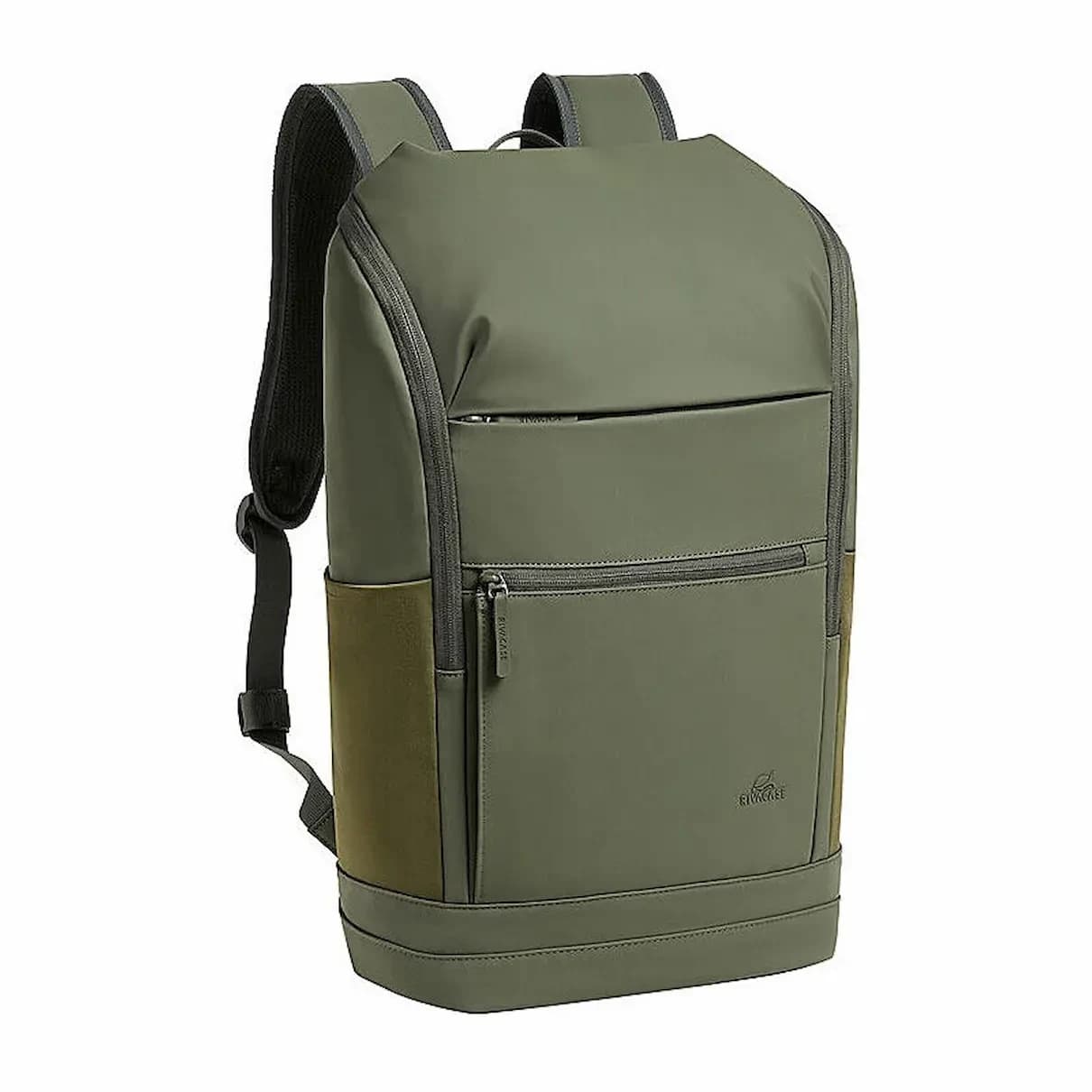 Рюкзак для ноутбука RivaCase 7856 Оливковый 15.6" 20л. Водоотталкивающая ткань, утолщенные стенки. Смягчающие наплечные ремни с регулировкой. Два внешних кармана на молнии, карманы для бутылки, застежка молния.