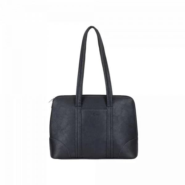 Сумка для ноутбука RivaCase 8992 Черная 14" Lady's. Водоотталкивающая ЭКО кожа. Передний карман для визиток, аксессуаров и мобильного телефона, красная внутренняя подкладка