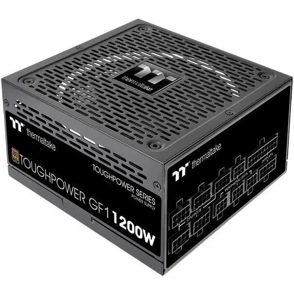Блок питания 1200W Thermaltake, Toughpower GF, ATX, 80 PLUS®Gold, APFC,20+4 pin, 2*4+4pin,12*Sata,4*Molex,1*FDD, 2*PCI-E 6+2 pin , 1*FDD, Вентилятор 14 см, Кабель питания, Черный, Модульный [PS-TPD-1200FNFAGE-H]