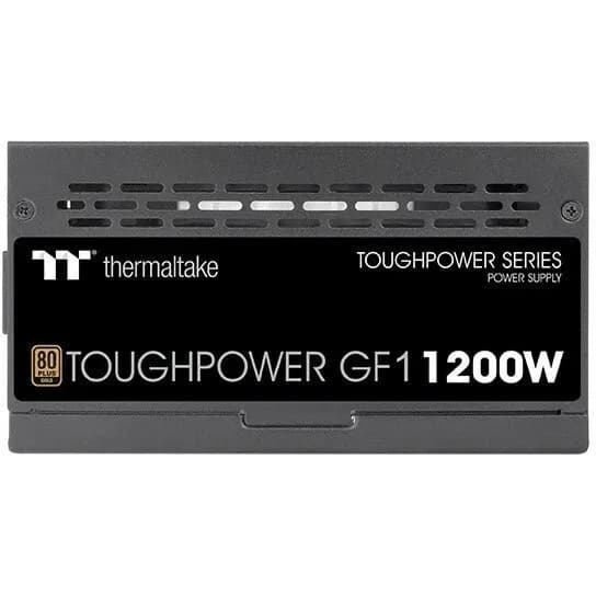 Блок питания 1200W Thermaltake, Toughpower GF, ATX, 80 PLUS®Gold, APFC,20+4 pin, 2*4+4pin,12*Sata,4*Molex,1*FDD, 2*PCI-E 6+2 pin , 1*FDD, Вентилятор 14 см, Кабель питания, Черный, Модульный [PS-TPD-1200FNFAGE-H]