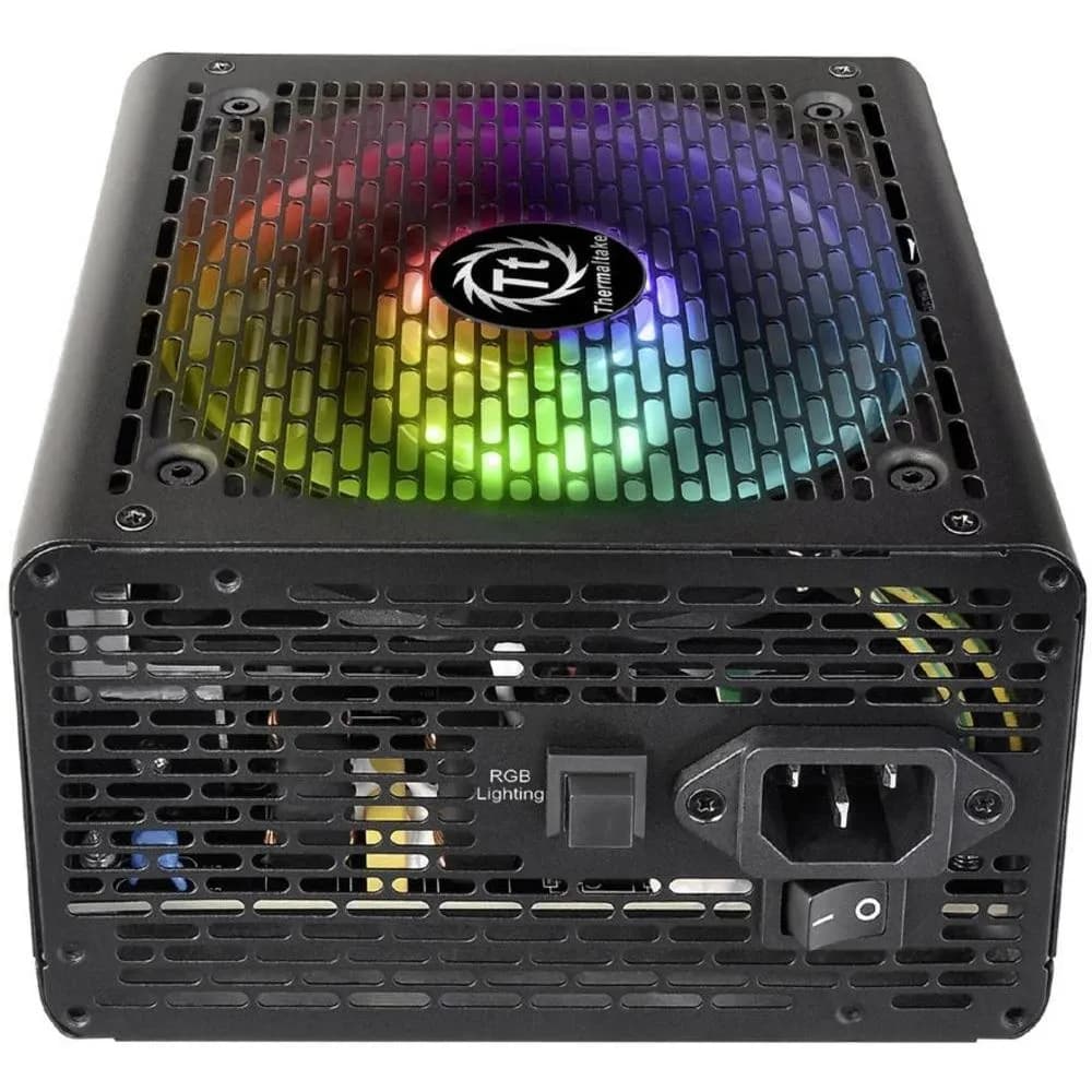 Блок питания 500W Thermaltake, Smart RGB, ATX, 80 PLUS®, APFC, 20+4 pin, 4+4pin, 5*Sata, 4*Molex, 1*FDD, 2*PCI-E 6+2 pin, Вентилятор 12 см, Кабель питания, Черный [PS-SPR-0500NHSAWE-1]