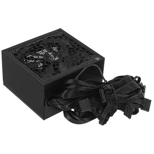 Блок питания 550W Aerocool AERO BRONZE 550W, 550W, ATX, Bronze, APFC, 20+4pin, 4+4pin, 5*Sata, 4*Molex, 2*PCI-E 6+2pin, Вентилятор 12см, Кабель питания, Черный