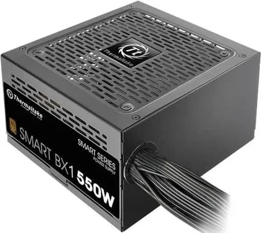 Блок питания 550W Thermaltake, Smart BX1 SE, ATX, 80 PLUS® Bronze, APFC , 20+4 pin, 4+4pin, 6 Sata, 4 Molex, 1 FDD, 2 PCI-E 6+2 pin, Вентилятор 12 см, Кабель питания, Черный [PS-SPD-0550NNSABE-2]