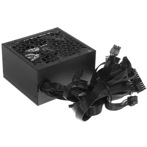Блок питания 650W Aerocool AERO BRONZE 650W, 650W, ATX, Bronze, APFC, 20+4pin, 4+4pin, 5*Sata, 4*Molex, 2*PCI-E 6+2pin, Вентилятор 12см, Кабель питания, Черный