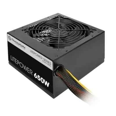 Блок питания 650W Thermaltake, Litepower LT, 650W, ATX, APFC, 20+4pin, 4+4pin, 6xPATA, 5xSATA, 2xPCI-E 6+2-pin, 1xFDD, 1x120 мм, Кабель питания, Черный [PS-LTP-0650NPCNEU-2]