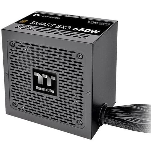 Блок питания 650W Thermaltake, Smart BX1 SE, ATX, 80 PLUS® Bronze, APFC , 20+4 pin, 4+4pin, 6 Sata, 4 Molex, 1 FDD, 2 PCI-E 6+2 pin, Вентилятор 12 см, Кабель питания, Черный [PS-SPD-0650NNSABE-2]