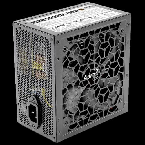 Блок питания 750W Aerocool AERO BRONZE 750W, 750W, ATX, Bronze, APFC, 20+4pin, 4+4pin, 5*Sata, 4*Molex, 2*PCI-E 6+2pin, Вентилятор 12см, Кабель питания, Черный