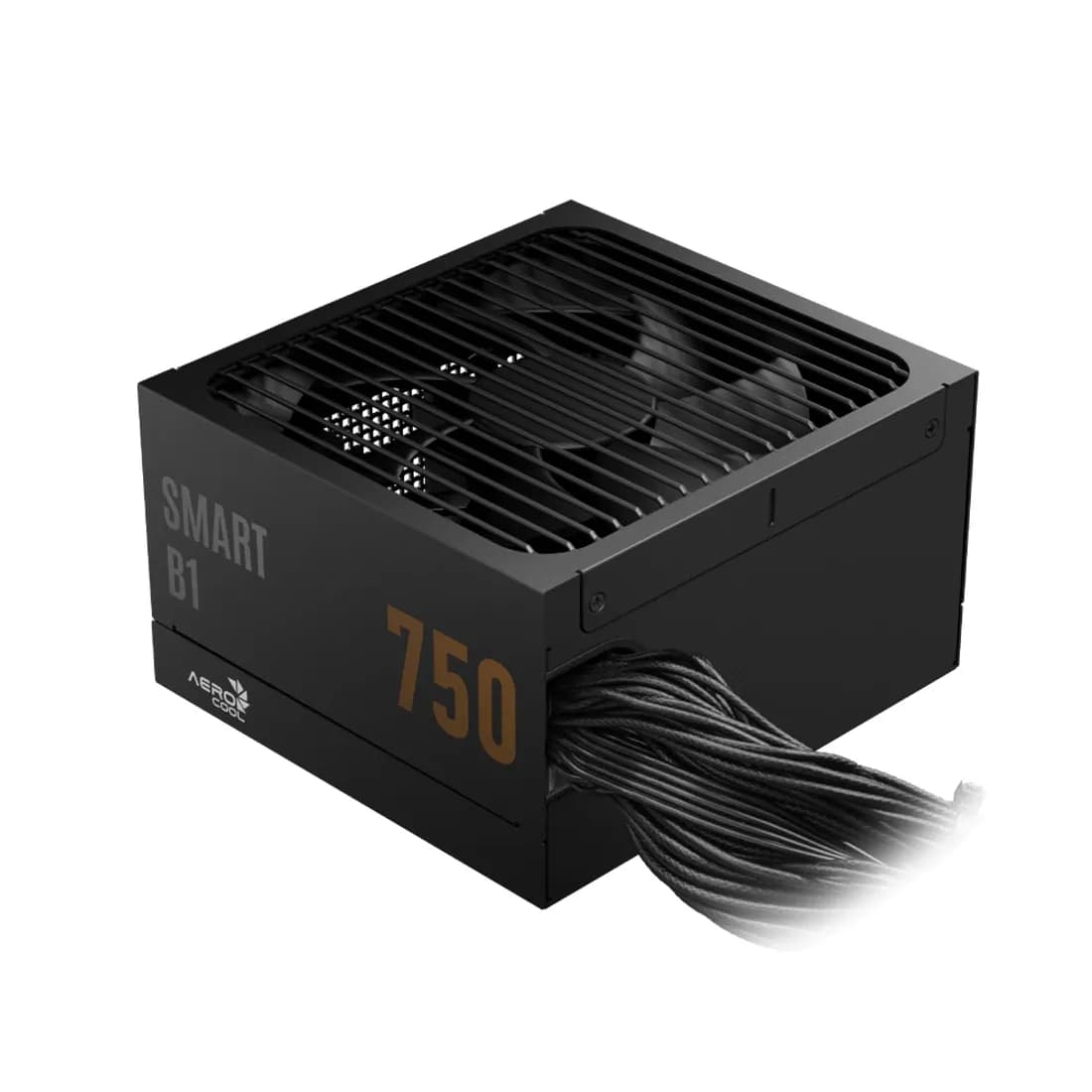Блок питания 750W Aerocool SMART B1 750,750W, ATX, 80 PLUS Bronze, 20+4 pin, 8pin, 4+4pin,8*Sata, 6*Molex, 6*PCI-E 6+2 pin, Вентилятор 13.5см, Кабель питания, Черный