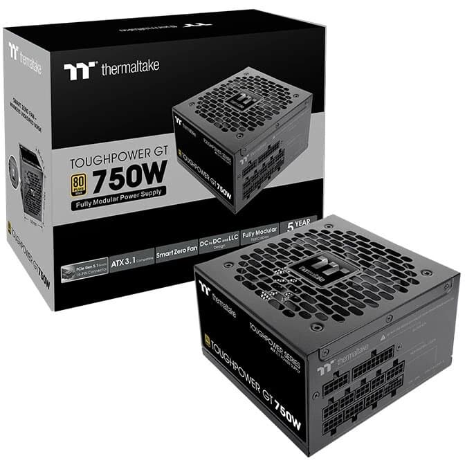 Блок питания Thermaltake Toughpower GT 750W Gold ATX 3.1, модульный, чёрный