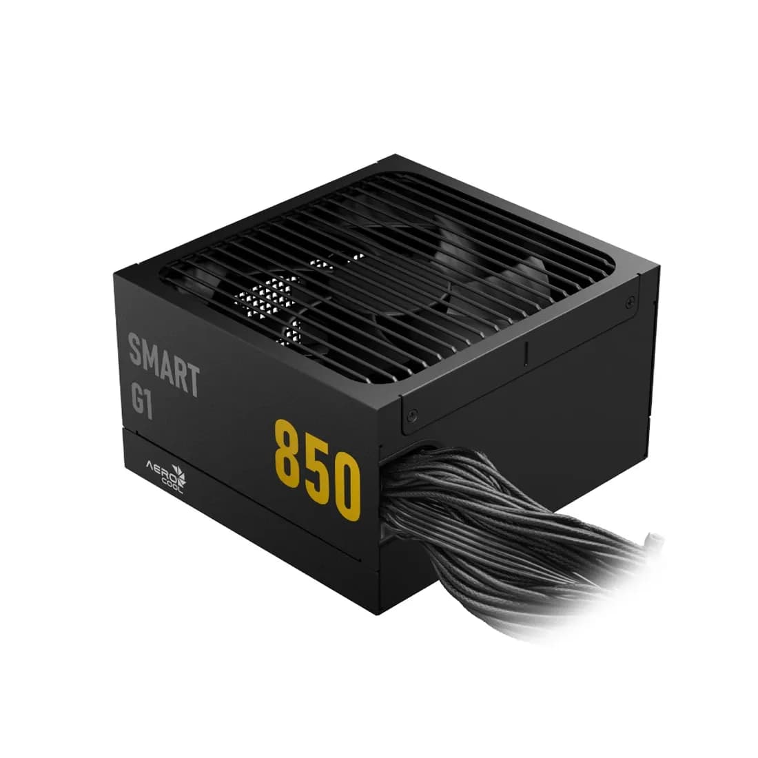Блок питания 850W Aerocool SMART G1 850,850W, ATX, 80 PLUS Gold, 20+4 pin, 8pin, 4+4pin,8*Sata, 6*Molex, 6*PCI-E 6+2 pin, Вентилятор 13.5см, Кабель питания, Черный