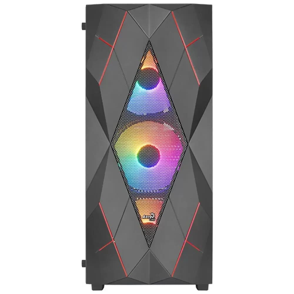 Корпус Aerocool Volcan-G-BK-v1, ATX/micro ATX/mini-ITX, USB 3.0/2*2.0, Audio+Mic, установлены 4xRGBх12см кулера, Выс .проц.кул. до 158мм,Дл VGA до 345мм (без пер.кул),2*3.5"/4*2.5",Толщ 0,5мм, 200x448.5x405мм, Без Б/П,Черный