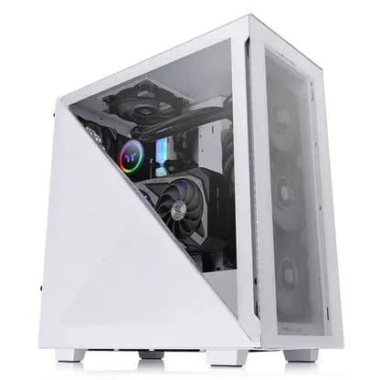 Корпус Thermaltake Divider 300 TG Snow/White CA-1S2-00M6WN-00, Tempered Glass x 2, ATX/Micro ATX/Mini ITX USB2x3.0+1xTypeC, HD-Audio, Высота CPU куллера до 145мм, VGA до 360мм, 475x220x461мм, Без Б/П, Белый