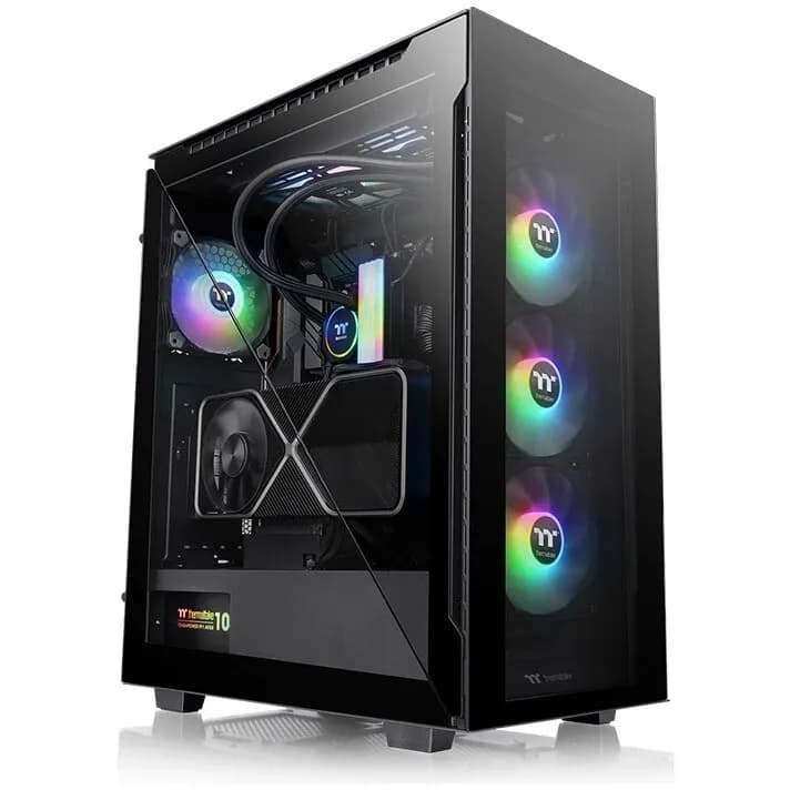 Корпус Thermaltake Divider 500 TG ARGB/Black CA-1T4-00M1WN-01, 3mm Tempered Glass x 4, ATX/Micro ATX/Mini ITX USB2x3.0+1xTypeC, HD-Audio, Высота CPU куллера до 170мм, VGA до 390мм, 530x230x466мм, Без Б/П, Черный