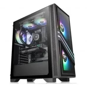 Корпус Thermaltake Versa T35 TG CA-1R7-00M1WN-00 ATX/Micro ATX/Mini ITX USB1x3.0+2x2.0, HD-Audio, Куллер 1x120мм RGB, Высота CPU куллера до 150мм, VGA до 300мм, 416x210x480мм, Без Б/П, Черный
