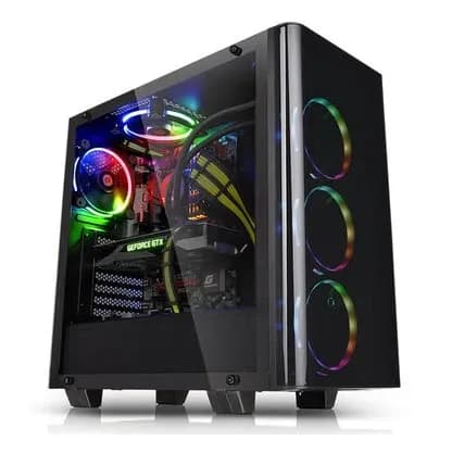 Корпус Thermaltake View 21 TG, CA-1I3-00M1WN-00, ATX/Micro ATX/Mini-ITX, USB 2x3.0, Куллер1x120 мм (з/п), Высота CPU куллера до 160 мм, VGA до 410 мм, 2x3.5"/2x2.5", 471x224x492, Без Б/П, Черный