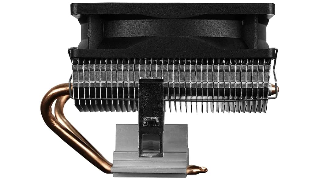 Кулер для процессора Aerocool Air Frost 2 FRGB 3P Intel 1700/115X/775/1200/AM4/AM3+/AM3/AM2+/AM2/FM2/FM1, 110W, 90мм, 1800 об/мин, 25.7дБA, 3pin, 2 теплотрубки, Габариты 90 x 90 x 25 мм, Черный