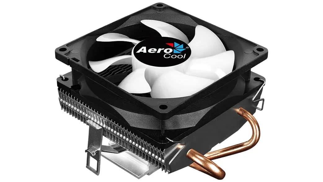 Кулер для процессора Aerocool Air Frost 2 FRGB 3P Intel 1700/115X/775/1200/AM4/AM3+/AM3/AM2+/AM2/FM2/FM1, 110W, 90мм, 1800 об/мин, 25.7дБA, 3pin, 2 теплотрубки, Габариты 90 x 90 x 25 мм, Черный