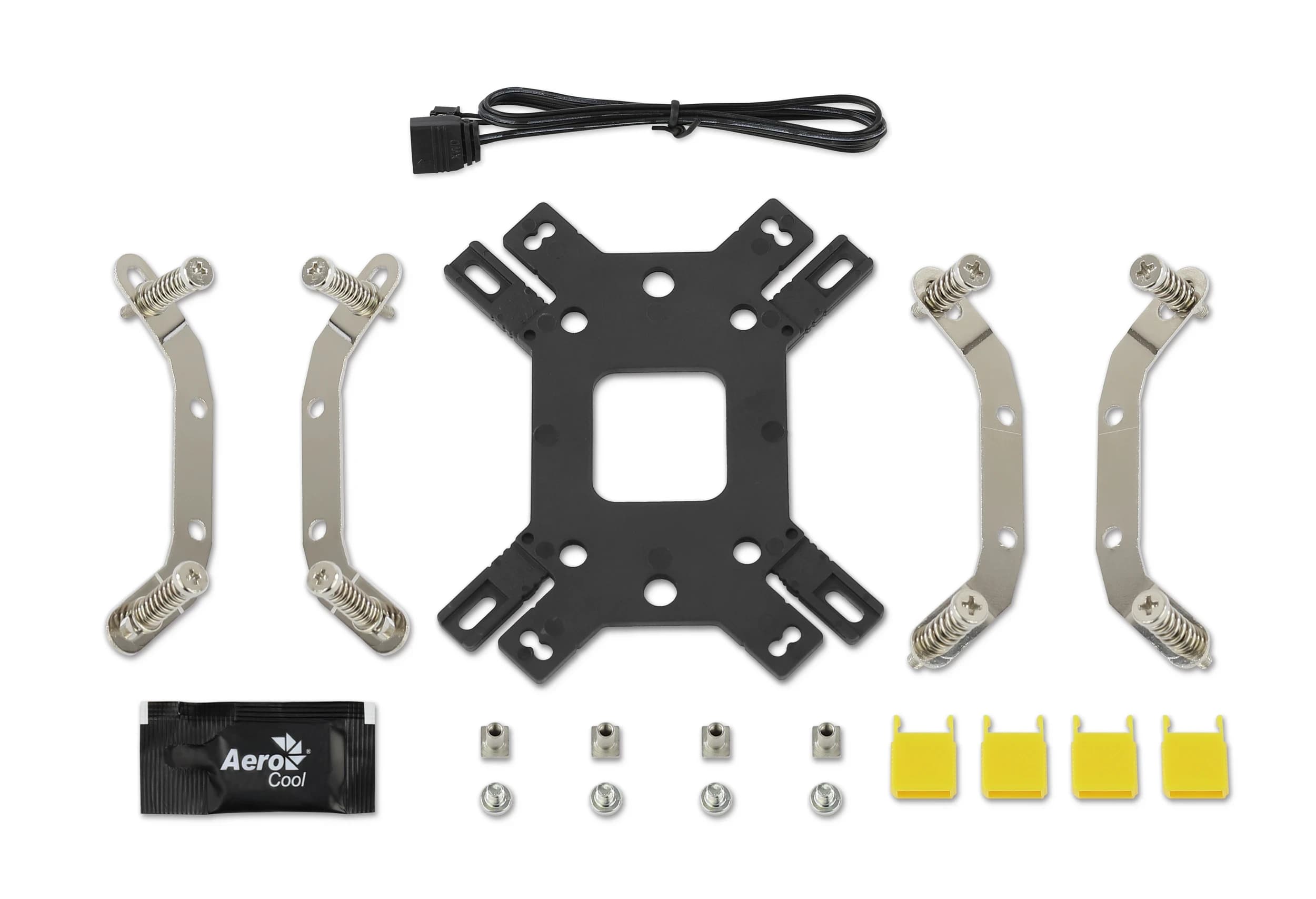Кулер для процессора Aerocool Cylon 4 ARGB PWM 4P Intel 2066/2011/1700/1200/115X/AM4/AM3+/AM3/AM2+/AM2/FM2/FM1, 145W, 120мм, 800-1800 об/мин, 26 дБA, 4pin, 4 теплотрубки, Габариты 120 x 120 x 25 мм, Черный