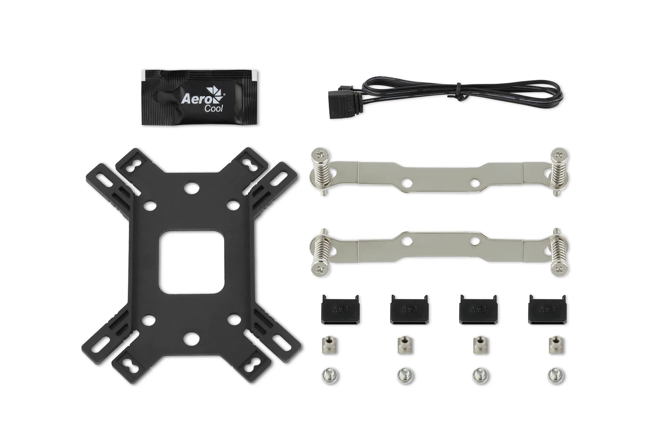 Кулер для процессора Aerocool Cylon 4 ARGB PWM 4P Intel 2066/2011/1700/1200/115X/AM4/AM3+/AM3/AM2+/AM2/FM2/FM1, 145W, 120мм, 800-1800 об/мин, 26 дБA, 4pin, 4 теплотрубки, Габариты 120 x 120 x 25 мм, Черный