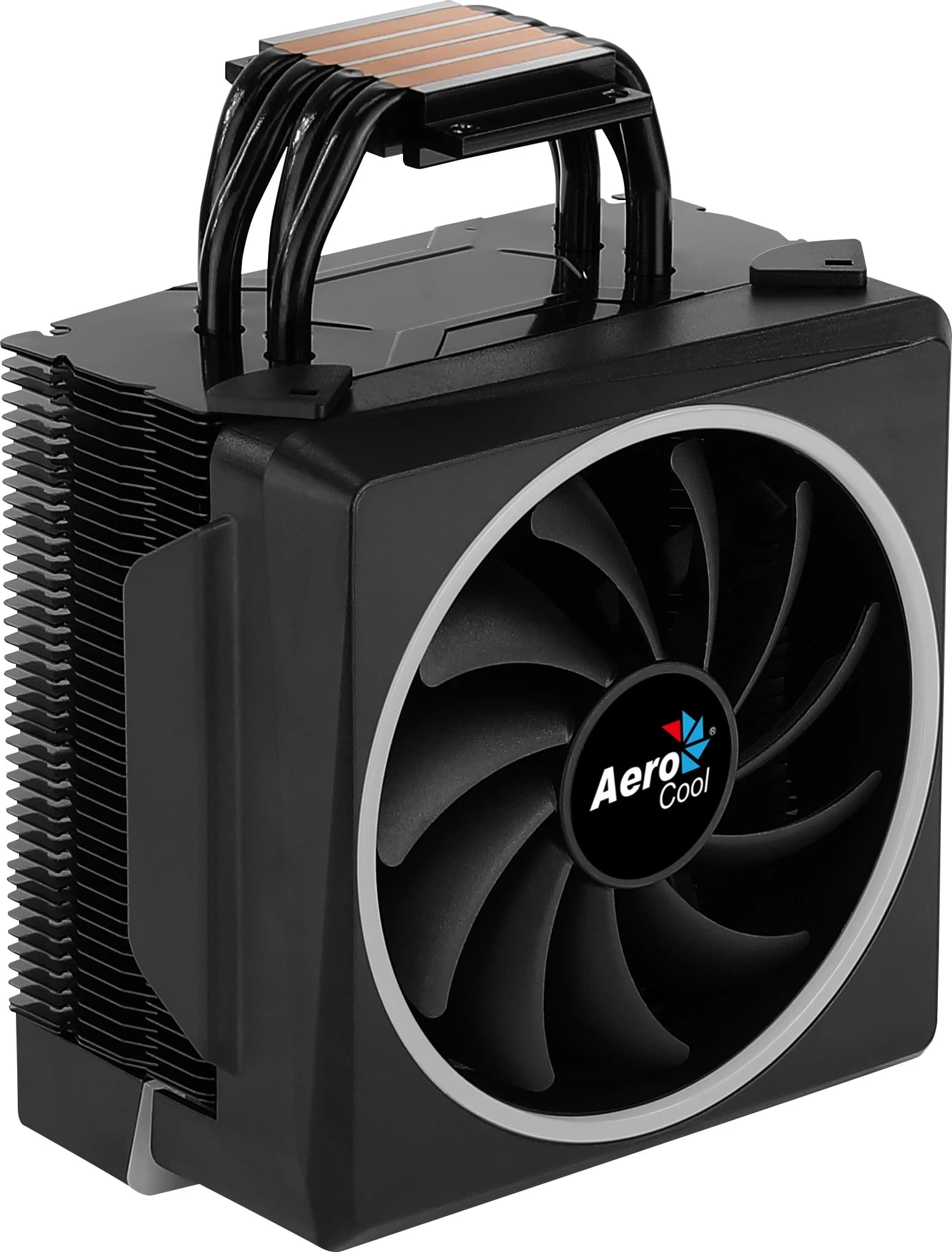 Кулер для процессора Aerocool Cylon 4 ARGB PWM 4P Intel 2066/2011/1700/1200/115X/AM4/AM3+/AM3/AM2+/AM2/FM2/FM1, 145W, 120мм, 800-1800 об/мин, 26 дБA, 4pin, 4 теплотрубки, Габариты 120 x 120 x 25 мм, Черный
