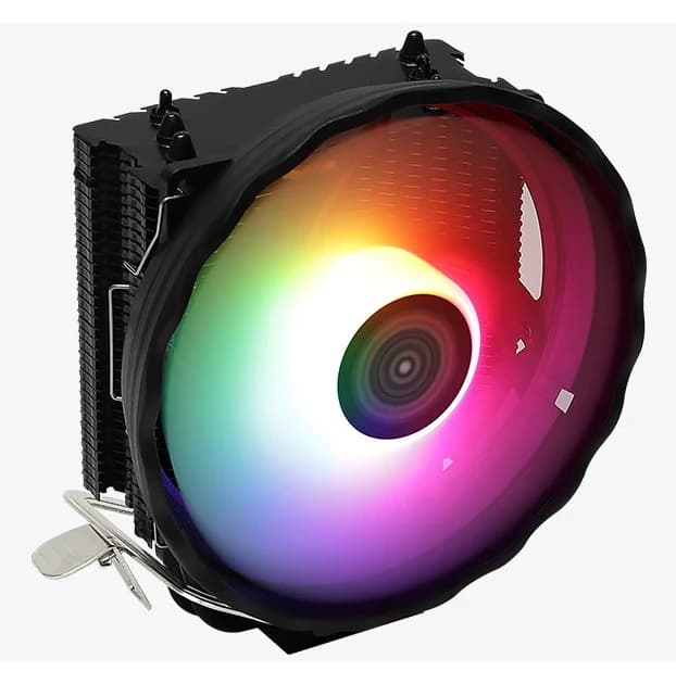 Кулер для процессора Aerocool Rave 3 FRGB PWM 4P Intel 1700/1200/115X/775 AM5/AM4/AM3+/AM3/AM2+/AM2/FM2/FM, 125W, 120мм, 900-1800 об/м, 26.8 дБA, 4pin, 3 теплотрубки, Габариты 120 x 120 x 25 мм, Черный
