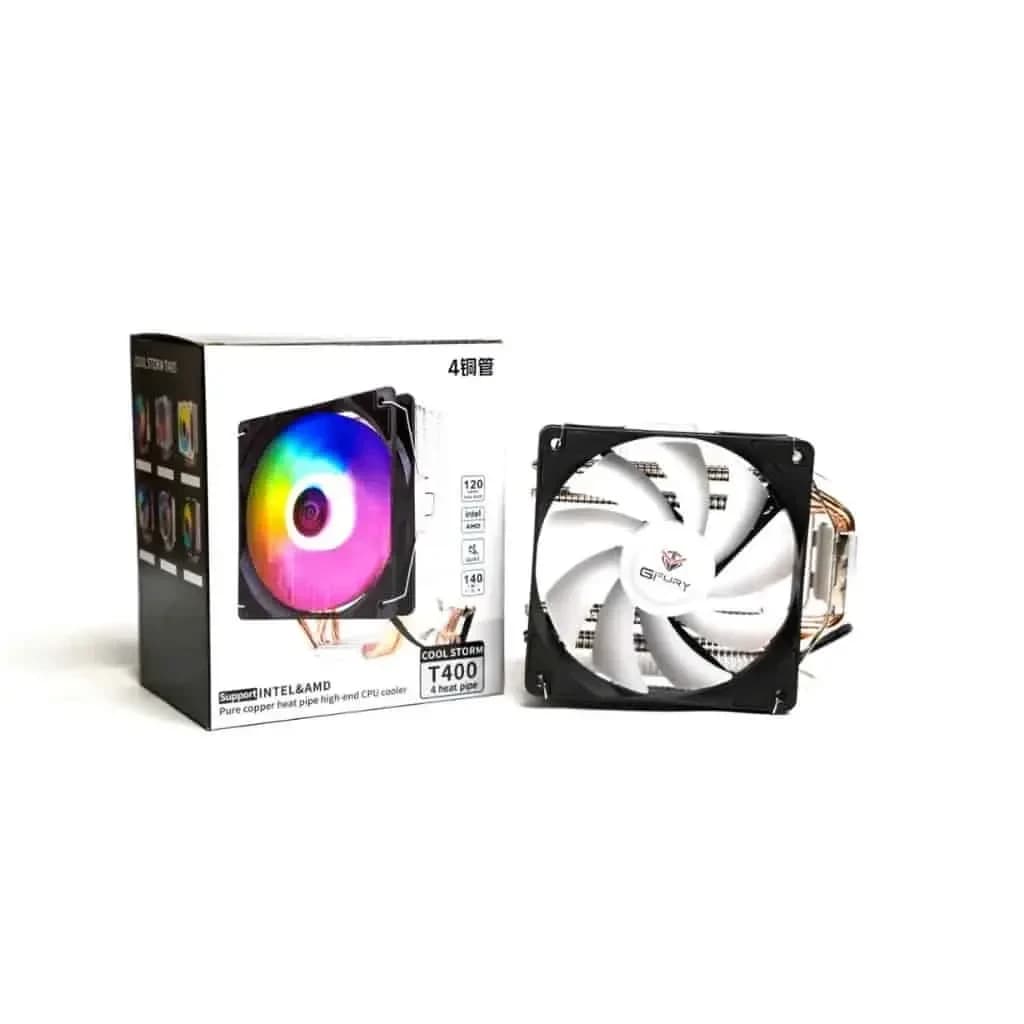 Кулер для процессора Cool Storm T400 Intel LGA1156/1155/1151/1150/1200/1700 and AMD4/AMD5, 1500rpm+-10%, 18dBA, 48CFM, 3pin/4pin, 4 теплотрубки, вентилятор 120мм, 140W TDP Box