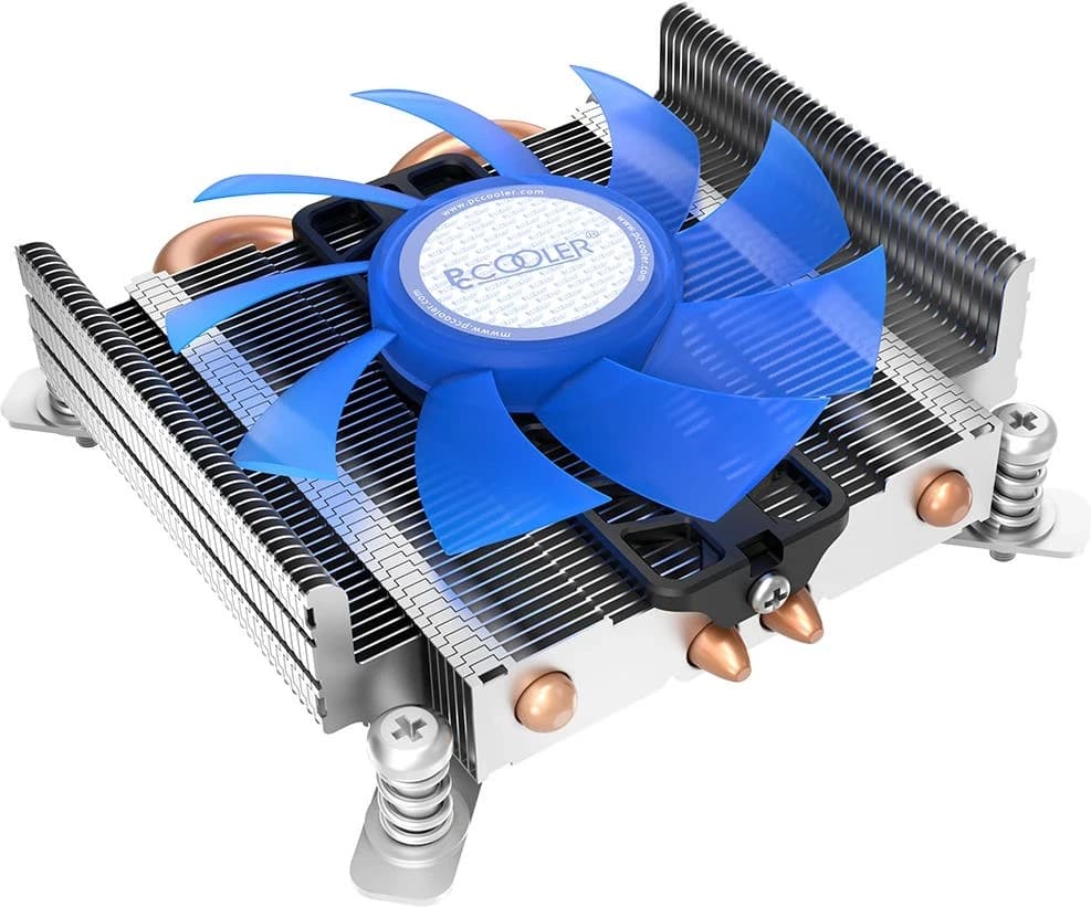 Кулер для процессора PCCooler S85, система охлаждения, blue Cooler for S1700/1200/115x/775, 1000-2700 rpm, 90W, 35CFM, 2 тепловые трубки, 1U for HTPC