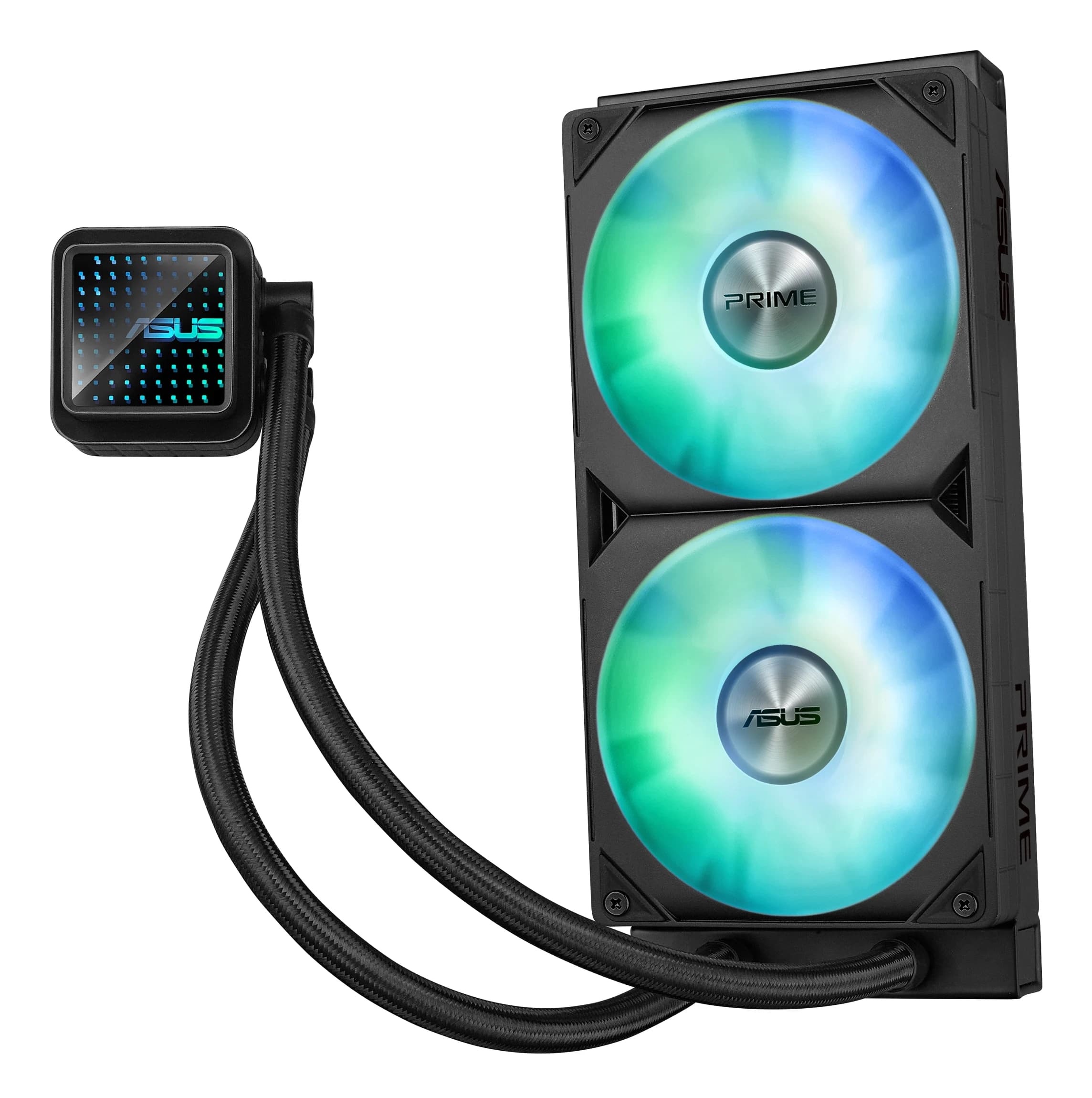 Система жидкостного охлаждения ASUS PRIME LC 240 ARGB, LGA1851/LGA1700/1200/115x/AM4/AM5,TDP 280W, Water block dimention:65.1 x 60.58 x 68.5 mm, 600 - 2200 RPM +/- 10%, 2x(120 x 120 x 25 mm), 75.7 CFM, 34 dB