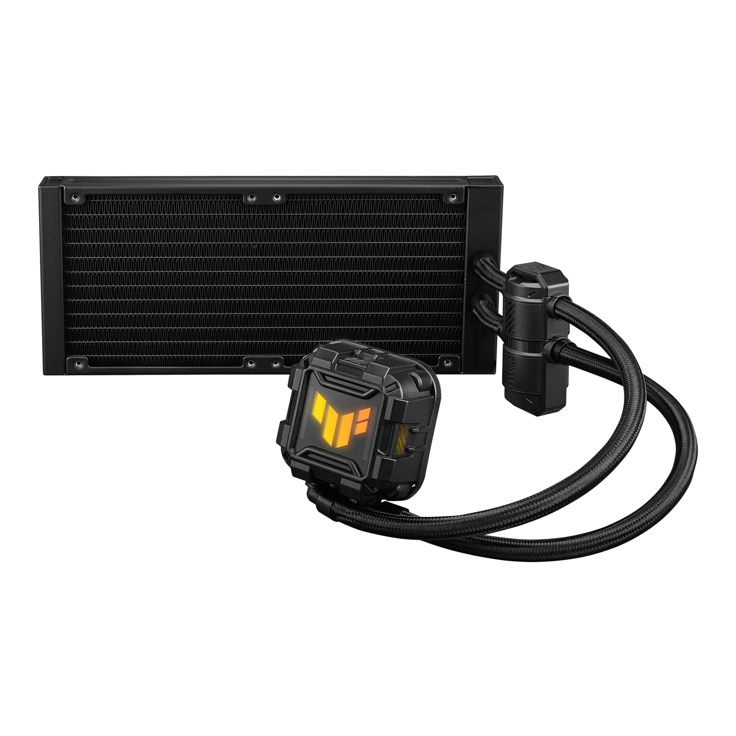 Система жидкостного охлаждения ASUS TUF GAMING LC II 240 ARGB, LGA1851/LGA1700/1200/115x/AM4/AM5, TDP 320W, Water block dimention:73 x 73 x 45 mm, 800 - 2000 RPM +/- 10%, 2x(120 x 120 x 25 mm), 67 CFM, 29 dB