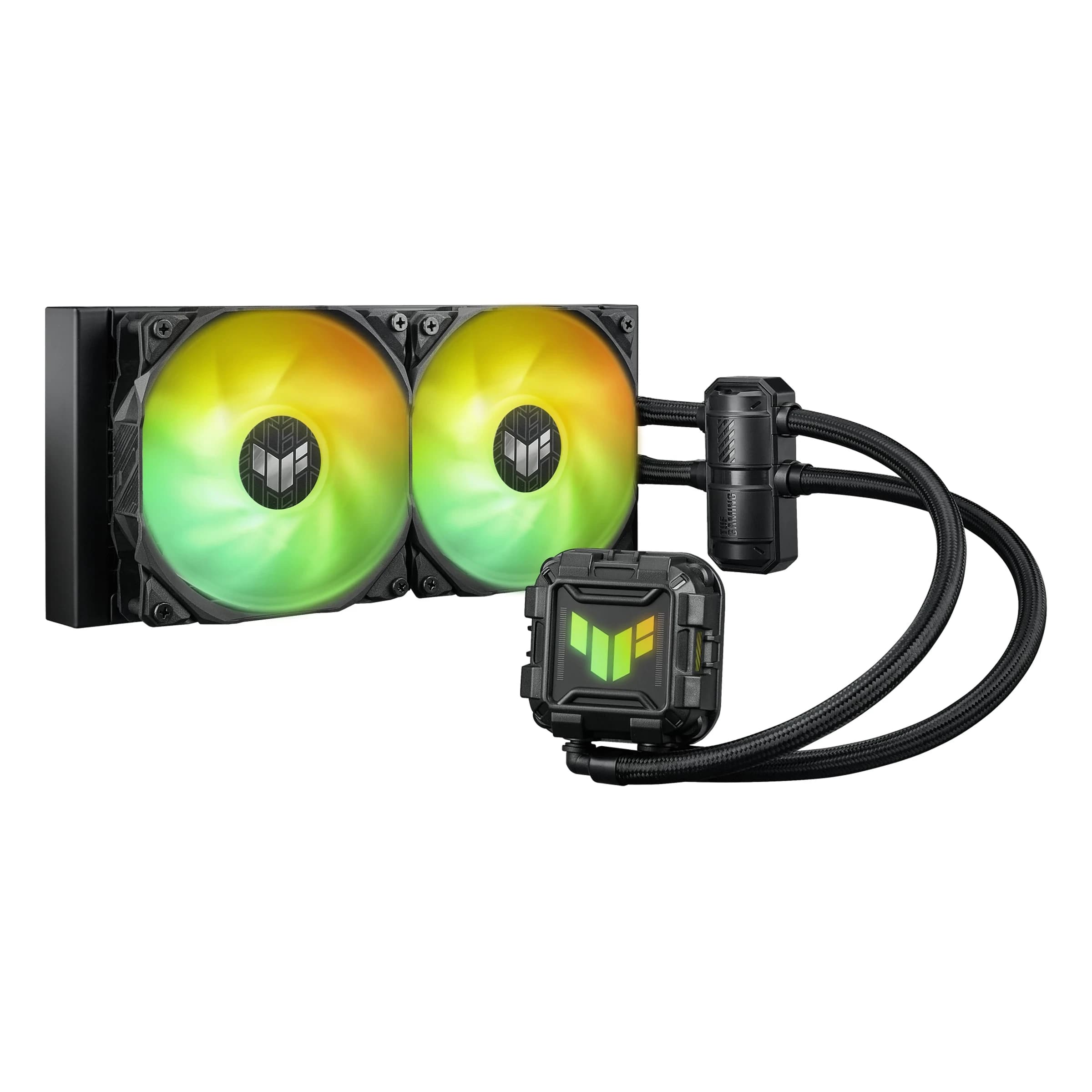 Система жидкостного охлаждения ASUS TUF GAMING LC II 240 ARGB, LGA1851/LGA1700/1200/115x/AM4/AM5, TDP 320W, Water block dimention:73 x 73 x 45 mm, 800 - 2000 RPM +/- 10%, 2x(120 x 120 x 25 mm), 67 CFM, 29 dB