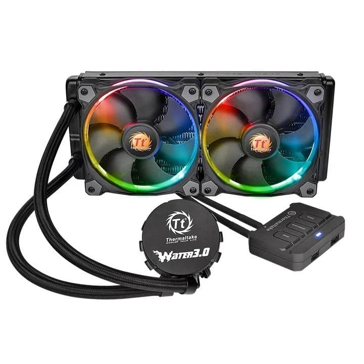 Система жидкостного охлаждения Thermaltake Water 3.0 Riing RGB 240 (240 Вт, 2x120 мм) черный [CL-W107-PL12SW-A]