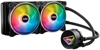 Система жидкостного охлаждения XPG Levantex 240 Intel LGA1700,1200,115x и AMD AM5,AM4,TDP 250W, 2x120 ARGB,600-2000 RPM±10%,61.5 CFM,18.17 dB(A),4pin PWM,272x121x27мм,черный [LEVANTEX240-BKCWW]