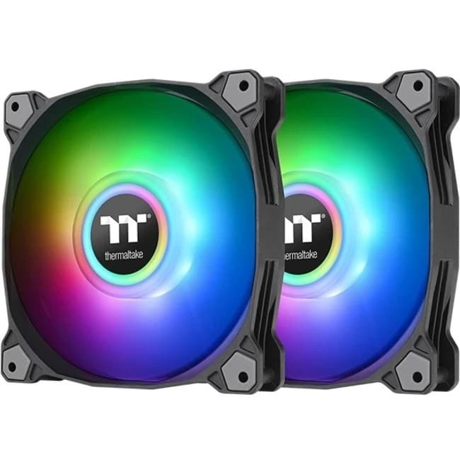 Вентилятор Thermaltake Pure Duo 12 ARGB Sync Radiator Fan 2 120мм,1500+-10%об.мин, 56,45CFM, 25.8 dBA, Molex, 120х120х25мм, 18 LED.5V addressable/MB SYNC hardware control, гидравлический подшипник, 40000 часов время службы [F115-PL12SW-A]