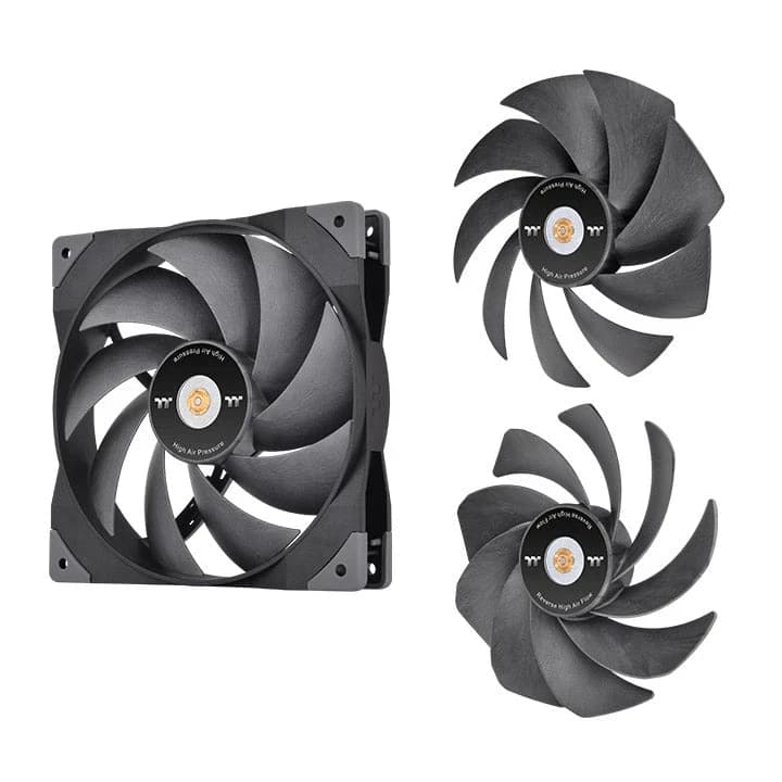 Вентилятор Thermaltake SWAFAN GT14 PC Cooling Fan 1 Pack 120мм,2000+-10%об.мин, 100CFM, 26.1dBA, Molex, 120х120х25мм, гидравлический подшипник, 40000 часов время службы /Fan/14025/PWM 500-2000rpm/Black [CL-F157-PL14BL-A]