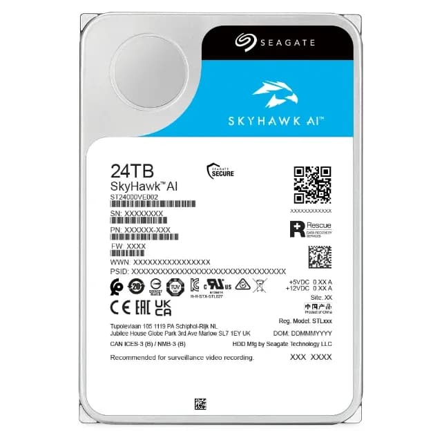 Жесткий диск HDD 24TB Seagate SkyHawk AI , 512MB, 7200RPM, SATAIII [ST24000VE002]