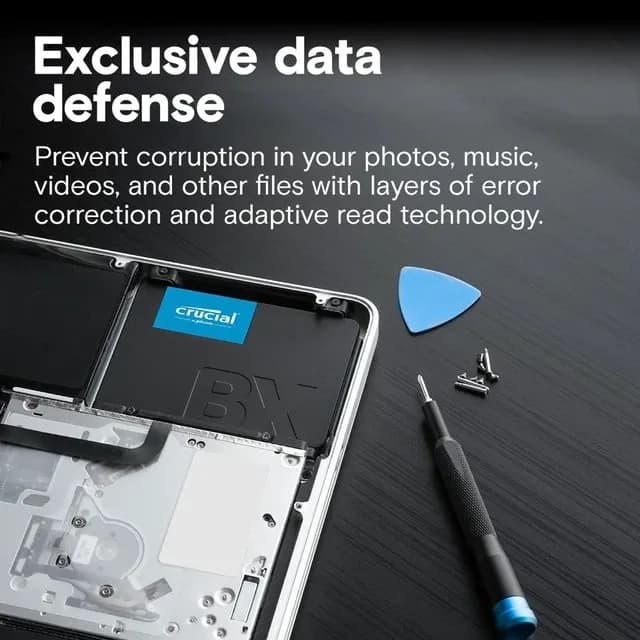 Твердотельный накопитель SSD 1000GB Crucial [CT1000BX500SSD1] BX500 3D NAND SATA 2.5-inch, Read/Write up 540/500MB/s, 1.5Mh(MTBF)