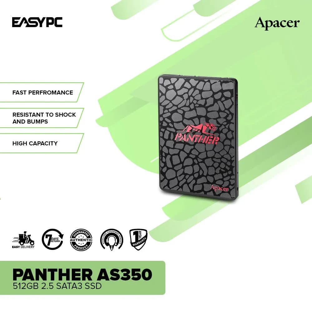 Твердотельный накопитель SSD 512GB Apacer AS350 Panther, SATAIII, Read/Write up 560/540MB/s [AP512GAS350-1]