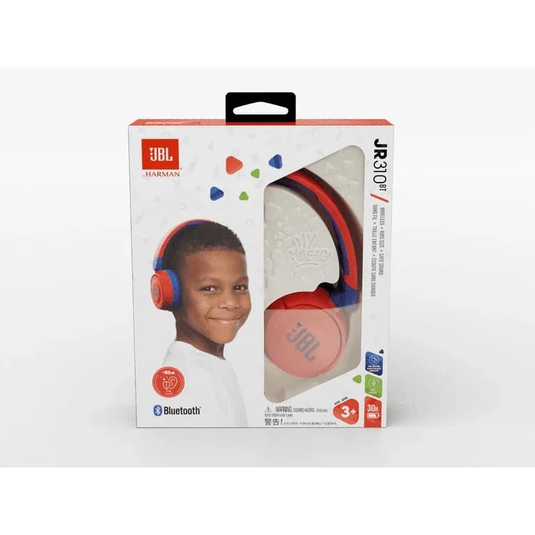 Наушники с микрофоном JBL KIDS ON EAR Bluetooth 5.0, USB-TypeC, Время работы до 30 ч, 20 Гц-20 кГц, 90 дБ, Красный [JBLJR310BTRED]