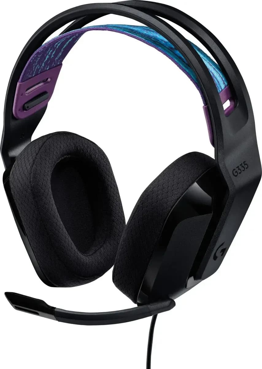 Наушники с микрофоном Logitech G335, Gaming Headset, 3.5мм, 20-20000Гц, 36Ом, 87.5дБ, 1.8 м, 240г, черные [981-000978]