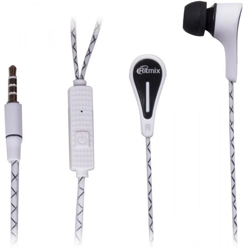 Наушники с микрофоном RITMIX RH-115M White Luminous
