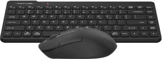 Беспроводная клавиатура+мышь A4tech Fstyler FG2200 Air 2 Black мембранная, 86 клв, ANSI, оптическая, светодиодная, 1200 dpi, 15м, адаптер Type-C, USB ресивер