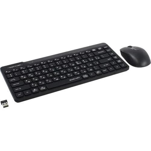 Беспроводная клавиатура+мышь A4tech Fstyler FG2200 Air 2 Black мембранная, 86 клв, ANSI, оптическая, светодиодная, 1200 dpi, 15м, адаптер Type-C, USB ресивер