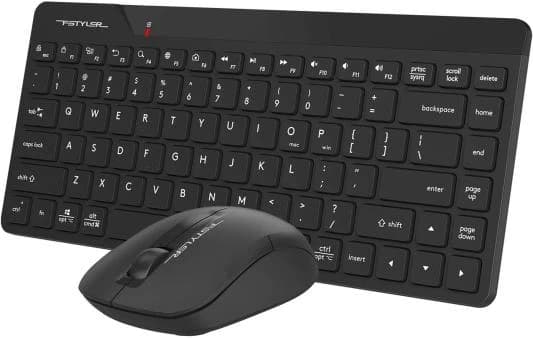 Беспроводная клавиатура+мышь A4tech Fstyler FG2200 Air 2 Black мембранная, 86 клв, ANSI, оптическая, светодиодная, 1200 dpi, 15м, адаптер Type-C, USB ресивер