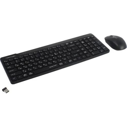 Беспроводная клавиатура+мышь A4tech Fstyler FG2300 Air2 Black мембранная, 107 клв, ANSI, оптическая, 1200 dpi, 15м, адаптер Type-C, USB ресивер