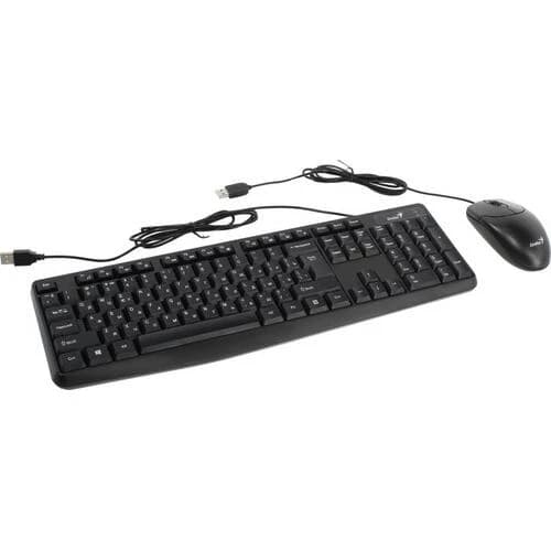 Клавиатура + мышь Genius KM-170, мембранная, 104btns, 1000dpi, 3btns, USB, 1.5 м, Черный
