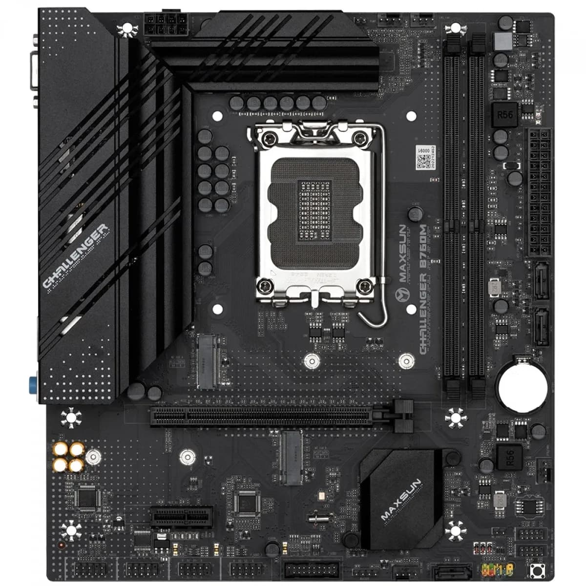 Матплата MAXSUN MS-Challenger B760M, LGA1700, Intel B760, 2xDDR4 PC34100, 1xPCI-E 4.0x16, 1xPCI-E 3.0x1, Sound8Ch, GLAN, 3SATA+2M.2, RAID, mATX, 6USB3.2+6USB2.0, VGA, HDMI